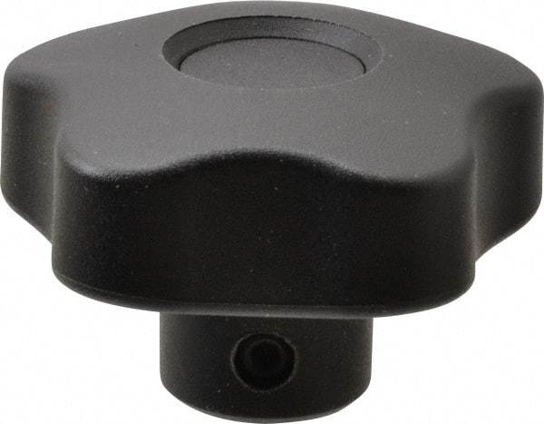 Elesa - 1.97" Head Diam, 5 Point Lobed Knob - 5/16" Hole, Thermoplastic, Black - Eagle Tool & Supply