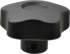 Elesa - 1.97" Head Diam, 5 Point Lobed Knob - 5/16" Hole, Thermoplastic, Black - Eagle Tool & Supply