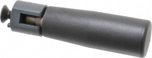 Elesa - M6x1.0 Stem, Revolving (Folding) Handwheel & Machine Handle - Technopolymer Cylindrical Handle, Steel Stem, 2.56" Handle Length, 3-1/2" OAL - Eagle Tool & Supply