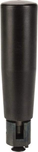 Elesa - M6x1.0 Stem, Revolving (Folding) Handwheel & Machine Handle - Technopolymer Cylindrical Handle, Steel Stem, 3.54" Handle Length, 4.48" OAL - Eagle Tool & Supply