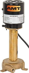 American Machine & Tool - 1.5 Amp, 115 Volt, 1/25 hp, 1 Phase, 1,725 RPM, Immersion Machine Tool & Recirculating Pump - 8 GPM, 3/4" Inlet, 5 psi, 12.4" Overall Height, NPT Thread, Brass Impeller, TEFC Motor - Eagle Tool & Supply