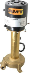 American Machine & Tool - 0.75 Amp, 230 Volt, 1/25 hp, 1 Phase, 1,725 RPM, Immersion Machine Tool & Recirculating Pump - 8 GPM, 3/4" Inlet, 5 psi, 12.4" Overall Height, NPT Thread, Brass Impeller, TEFC Motor - Eagle Tool & Supply