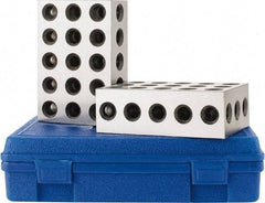 Fowler - 0.0003 Squareness Per Inch, Hardened Steel, 2-4-6 Block with 31 Hole Setup Block - 0.001 Inch Overall Tolerance, 5/8 - 11 Inch Tapped Hole Size, 56-60 RC Hardness, Sold As Matched Pair - Eagle Tool & Supply