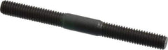 Jergens - M6x1.0 65mm OAL Equal Double Threaded Stud - Alloy Steel, Black Oxide Finish, 24mm Equal Thread Length, Metric - Eagle Tool & Supply