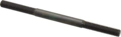 Jergens - M6x1.0 95mm OAL Equal Double Threaded Stud - Alloy Steel, Black Oxide Finish, 27mm Equal Thread Length, Metric - Eagle Tool & Supply