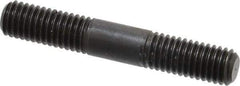 Jergens - M8x1.25 50mm OAL Equal Double Threaded Stud - Alloy Steel, Black Oxide Finish, 17mm Equal Thread Length, Metric - Eagle Tool & Supply