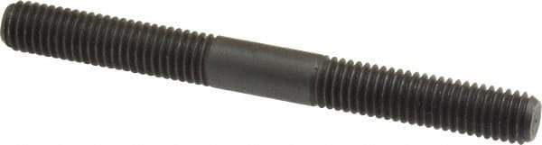 Jergens - M8x1.25 80mm OAL Equal Double Threaded Stud - Alloy Steel, Black Oxide Finish, 31mm Equal Thread Length, Metric - Eagle Tool & Supply