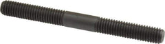 Jergens - M8x1.25 80mm OAL Equal Double Threaded Stud - Alloy Steel, Black Oxide Finish, 31mm Equal Thread Length, Metric - Eagle Tool & Supply