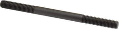 Jergens - M8x1.25 110mm OAL Equal Double Threaded Stud - Alloy Steel, Black Oxide Finish, 31mm Equal Thread Length, Metric - Eagle Tool & Supply