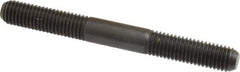 Jergens - M10x1.50 95mm OAL Equal Double Threaded Stud - Alloy Steel, Black Oxide Finish, 35mm Equal Thread Length, Metric - Eagle Tool & Supply