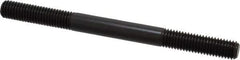 Jergens - M10x1.50 125mm OAL Equal Double Threaded Stud - Alloy Steel, Black Oxide Finish, 35mm Equal Thread Length, Metric - Eagle Tool & Supply