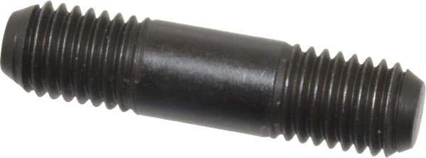 Jergens - M12x1.75 50mm OAL Equal Double Threaded Stud - Alloy Steel, Black Oxide Finish, 15mm Equal Thread Length, Metric - Eagle Tool & Supply