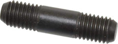 Jergens - M12x1.75 50mm OAL Equal Double Threaded Stud - Alloy Steel, Black Oxide Finish, 15mm Equal Thread Length, Metric - Eagle Tool & Supply
