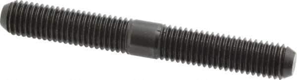 Jergens - M12x1.75 95mm OAL Equal Double Threaded Stud - Alloy Steel, Black Oxide Finish, 37mm Equal Thread Length, Metric - Eagle Tool & Supply