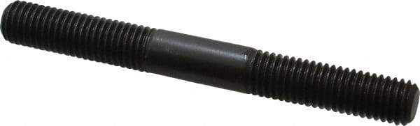 Jergens - M12x1.75 110mm OAL Equal Double Threaded Stud - Alloy Steel, Black Oxide Finish, 39mm Equal Thread Length, Metric - Eagle Tool & Supply
