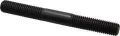 Jergens - M12x1.75 110mm OAL Equal Double Threaded Stud - Alloy Steel, Black Oxide Finish, 39mm Equal Thread Length, Metric - Eagle Tool & Supply