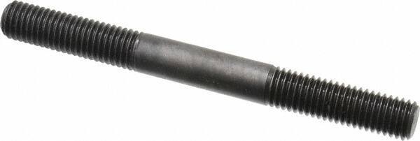 Jergens - M12x1.75 125mm OAL Equal Double Threaded Stud - Alloy Steel, Black Oxide Finish, 39mm Equal Thread Length, Metric - Eagle Tool & Supply