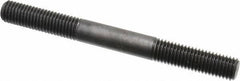 Jergens - M12x1.75 125mm OAL Equal Double Threaded Stud - Alloy Steel, Black Oxide Finish, 39mm Equal Thread Length, Metric - Eagle Tool & Supply