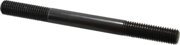 Jergens - M12x1.75 140mm OAL Equal Double Threaded Stud - Alloy Steel, Black Oxide Finish, 39mm Equal Thread Length, Metric - Eagle Tool & Supply