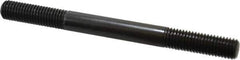 Jergens - M12x1.75 140mm OAL Equal Double Threaded Stud - Alloy Steel, Black Oxide Finish, 39mm Equal Thread Length, Metric - Eagle Tool & Supply
