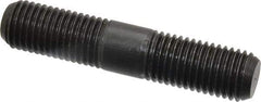 Jergens - M16x2.0 80mm OAL Equal Double Threaded Stud - Alloy Steel, Black Oxide Finish, 29mm Equal Thread Length, Metric - Eagle Tool & Supply