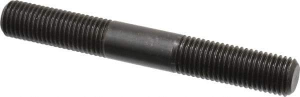 Jergens - M16x2.0 125mm OAL Equal Double Threaded Stud - Alloy Steel, Black Oxide Finish, 47mm Equal Thread Length, Metric - Eagle Tool & Supply