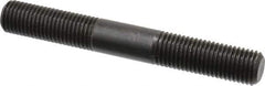 Jergens - M16x2.0 125mm OAL Equal Double Threaded Stud - Alloy Steel, Black Oxide Finish, 47mm Equal Thread Length, Metric - Eagle Tool & Supply