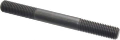 Jergens - M16x2.0 150mm OAL Equal Double Threaded Stud - Alloy Steel, Black Oxide Finish, 47mm Equal Thread Length, Metric - Eagle Tool & Supply