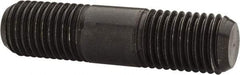 Jergens - M20x2.5 80mm OAL Equal Double Threaded Stud - Alloy Steel, Black Oxide Finish, 29mm Equal Thread Length, Metric - Eagle Tool & Supply