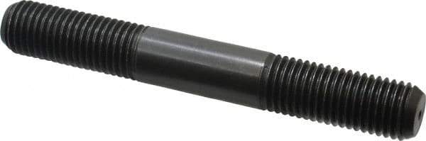 Jergens - M20x2.5 150mm OAL Equal Double Threaded Stud - Alloy Steel, Black Oxide Finish, 55mm Equal Thread Length, Metric - Eagle Tool & Supply
