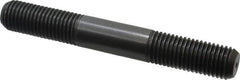 Jergens - M20x2.5 150mm OAL Equal Double Threaded Stud - Alloy Steel, Black Oxide Finish, 55mm Equal Thread Length, Metric - Eagle Tool & Supply
