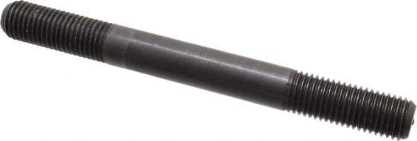 Jergens - M20x2.5 200mm OAL Equal Double Threaded Stud - Alloy Steel, Black Oxide Finish, 55mm Equal Thread Length, Metric - Eagle Tool & Supply