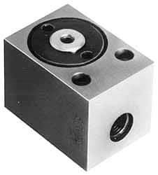 Jergens - 3.14" Effective Piston Area, 1/2" Operation Stroke Length, 1.96 Cu In Operating Volume, Single-Acting Block Clamp Cylinder - 5,000 psi, 15,700 Lb Max Output Force - Eagle Tool & Supply
