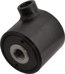 Jergens - 100 to 5,000 psi, 4,800 Lb Max Output, 1/2-13 Hole, 7/16-20 Port, 10-32 Bolt Hole, Hollow Rod Clamp Cylinder - 0.96 Sq In, 0.3 Cu In, 0.24" Stroke Length, 1-15/16" OD, 1-13/16" Overall Height, 3/4" Port Height, 1/2" Port Length - Eagle Tool & Supply