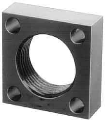 Jergens - 1-9/16 - 16 Thread, 17/64" Mounting Hole, Low Carbon Steel Clamp Mounting Block - 2" Thick x 2" Long x 1" Wide - Eagle Tool & Supply