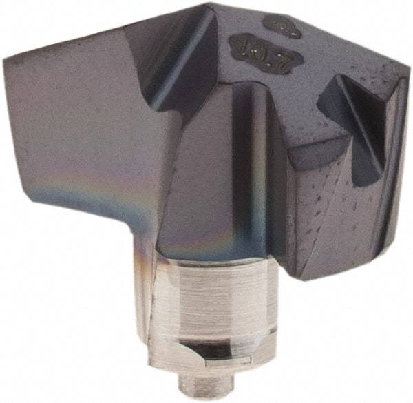 Iscar - Series ICP-2M, 0.421" Diam Grade IC908 140° Replaceable Drill Tip - Carbide, TiAlN Finish, 10 Seat Size, Through Coolant - Eagle Tool & Supply