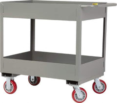 Little Giant - 3,600 Lb Capacity, 18" Wide x 35-1/2" Long x 36-1/2" High Deep Shelf Cart - 2 Shelf, Steel, 2 Rigid/2 Swivel Casters - Eagle Tool & Supply