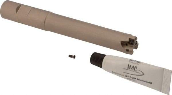 Iscar - 3/4" Cut Diam, 0.03" Max Depth, 3/4" Shank Diam, Weldon Shank Indexable High-Feed End Mill - Screw Holding Method, H600 WXCU 04 Insert, FF EWX-04 Toolholder, Through Coolant - Eagle Tool & Supply
