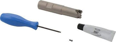 Iscar - 3/4" Cut Diam, 0.06" Max Depth, 3/4" Shank Diam, Weldon Shank Indexable High-Feed End Mill - Screw Holding Method, H600 WXCU 04 Insert, FF EWX-04 Toolholder, Through Coolant - Eagle Tool & Supply