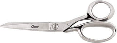 Clauss - 5" LOC, 8" OAL Bent Trimmers - Steel Offset Handle, For Paper, Fabric - Eagle Tool & Supply