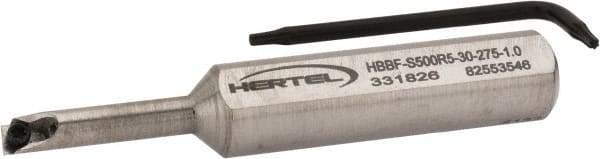 Hertel - 0.275" Min Bore Diam, 3" OAL, 1/2" Shank Diam, HBBF Indexable Boring Bar - 1" Max Bore Depth, TD.. Insert, Screw Holding Method - Eagle Tool & Supply