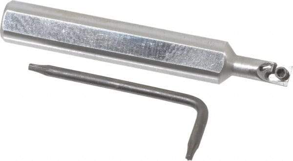 Hertel - 0.208" Min Bore Diam, 2-1/2" OAL, 3/8" Shank Diam, HBBC Indexable Boring Bar - 1/2" Max Bore Depth, CD.. Insert, Screw Holding Method - Eagle Tool & Supply