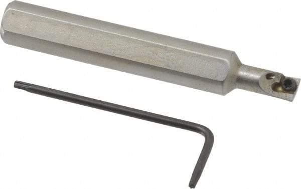 Hertel - 0.23" Min Bore Diam, 2-1/2" OAL, 3/8" Shank Diam, HBBC Indexable Boring Bar - 1/2" Max Bore Depth, CD.. Insert, Screw Holding Method - Eagle Tool & Supply