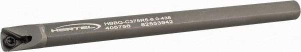 Hertel - 0.438" Min Bore Diam, 6" OAL, 3/8" Shank Diam, HBBQ Indexable Boring Bar - 3-3/4" Max Bore Depth, TPC.. Insert, Screw Holding Method - Eagle Tool & Supply
