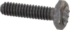 Fairlane - Serrated Tooth, 1/4-20, 1" Shank Length, 7/8" Thread Length, Black Oxide Finish, Hex Head, Adjustable Positioning Gripper - 5/16" Pad Diam, 7/16" Hex, 13/64" Head Height, Extra Fine Tooth Grade - Eagle Tool & Supply