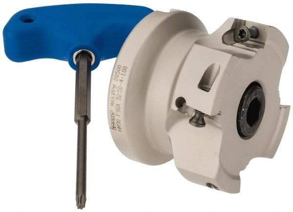 Iscar - 4 Inserts, 2-1/2" Cut Diam, 1" Arbor Diam, 0.56" Max Depth of Cut, Indexable Square-Shoulder Face Mill - 0/90° Lead Angle, 1-3/4" High, AD..1505.. & HM90 AD..1505.. Insert Compatibility, Series HM90 - Eagle Tool & Supply