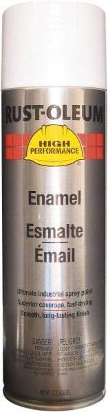 Rust-Oleum - White, Semi Gloss, Rust Proof Enamel Spray Paint - 14 Sq Ft per Can, 15 oz Container, Use on Metal - Eagle Tool & Supply
