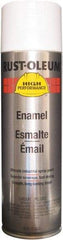 Rust-Oleum - White, Semi Gloss, Rust Proof Enamel Spray Paint - 14 Sq Ft per Can, 15 oz Container, Use on Metal - Eagle Tool & Supply