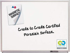Quartet - 24" High x 36" Wide Porcelain on Steel Magnetic Marker Board - Anodized Aluminum, 24-1/2" Deep, Includes Full-Length Accessory Tray, Dry-Erase Markers & Easy Mount Mounting Kit - Eagle Tool & Supply