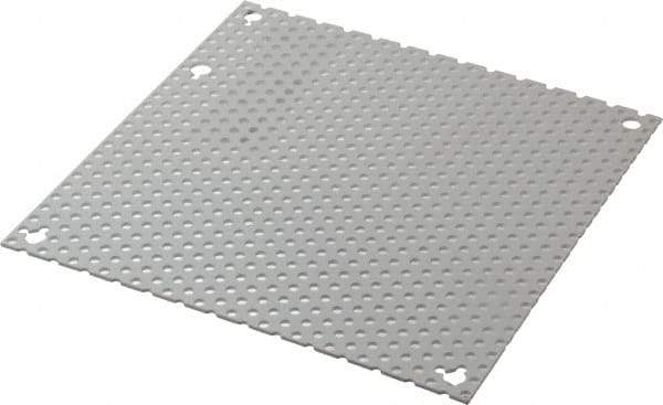 Cooper B-Line - 6-1/4" OAW x 6-1/4" OAH Powder Coat Finish Electrical Enclosure Perforated Panel - 8" x 8" Box, 16 Gauge Steel, Use with 884-1/886-1 - Eagle Tool & Supply